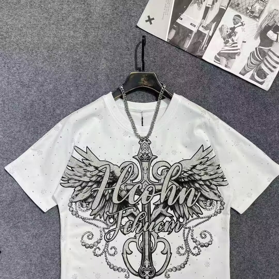 Fashion Crystal-Waterfall Wing T-Shirts