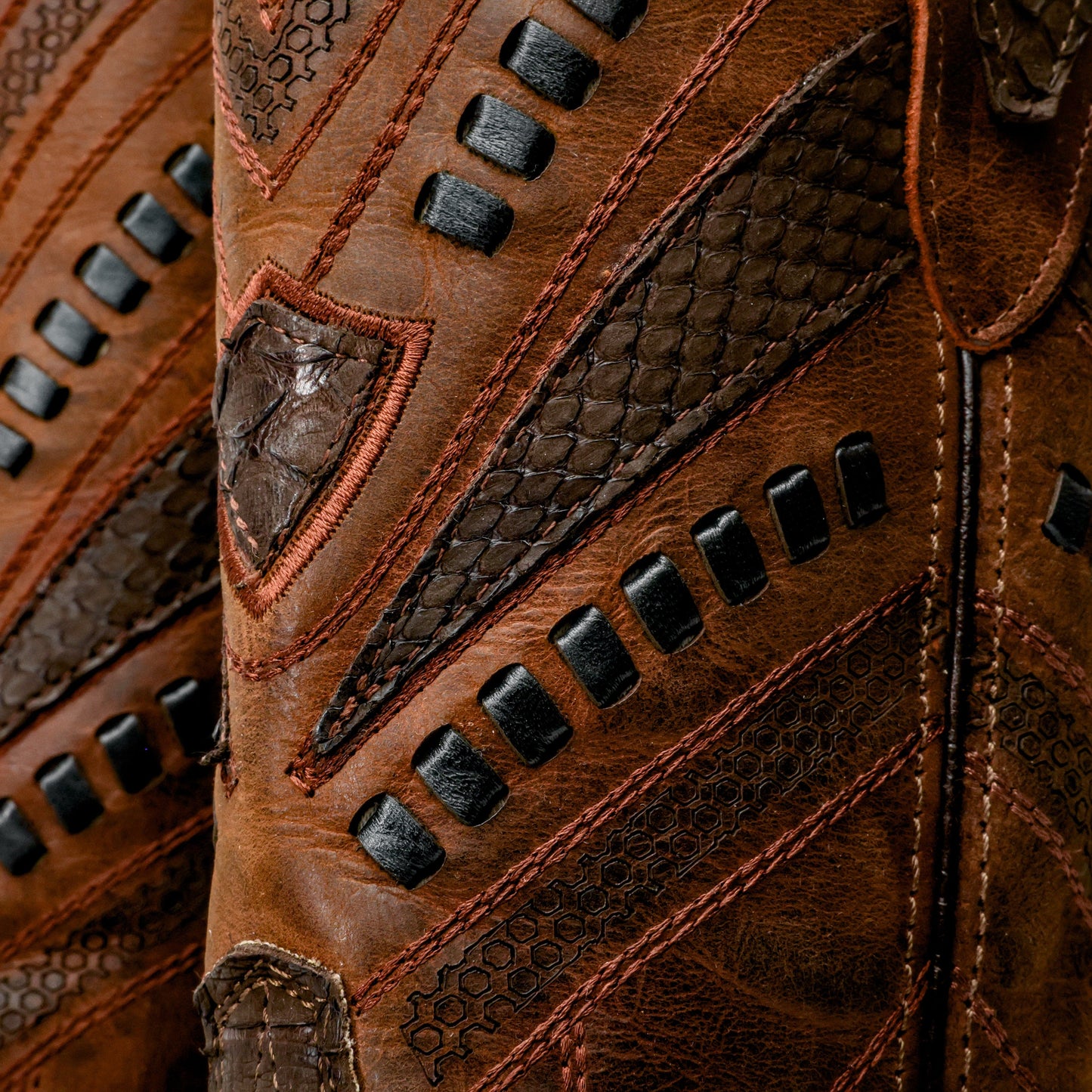 Genuine Python Boots - Square Toe