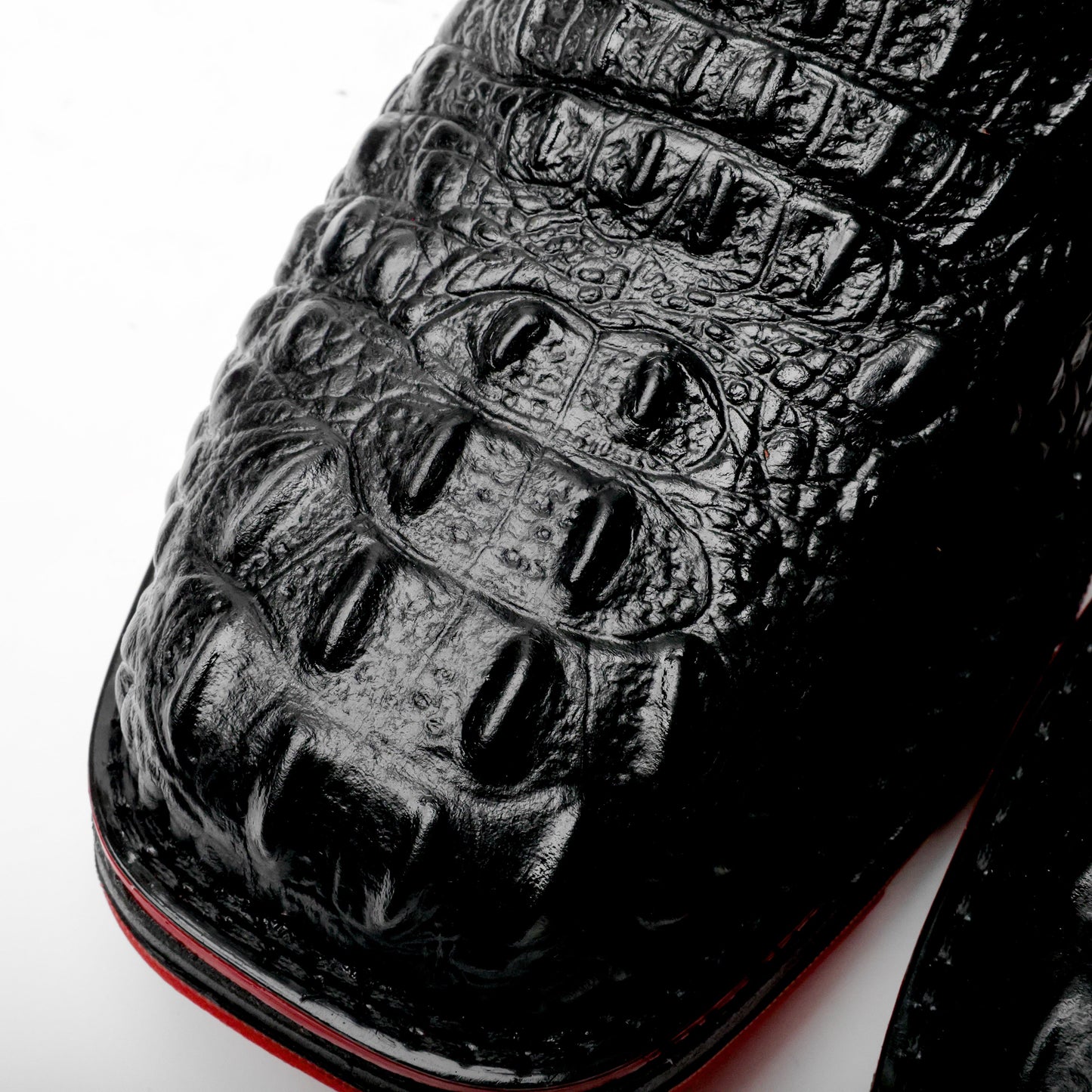 NEW Black Caiman Neck Leather Boots - 3D Sole Composite Toe