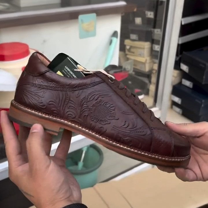 Carved Men's Leather Shoes