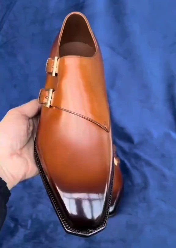 Italian Calf Skin Monk Shoes