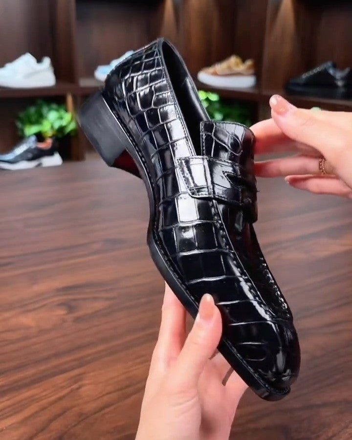 Crocodile Leather Loafers For Men