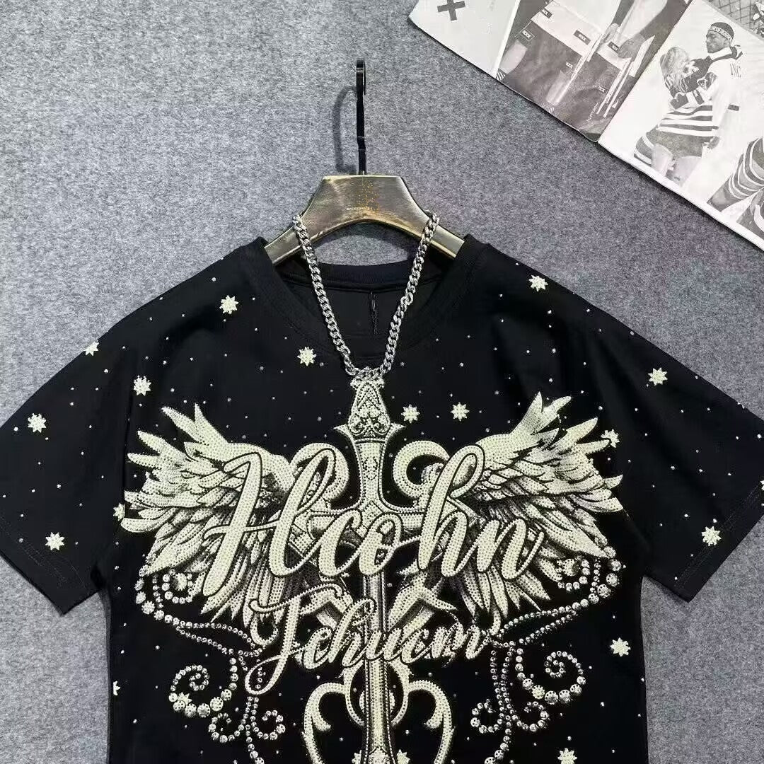 Fashion Crystal-Waterfall Wing T-Shirts