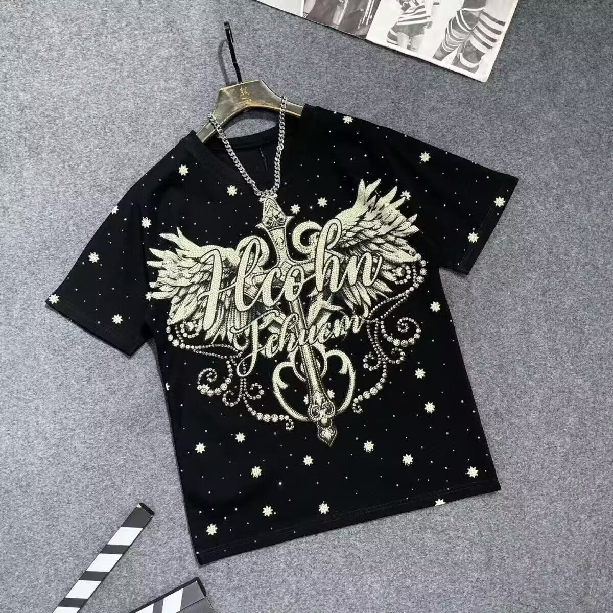 Fashion Crystal-Waterfall Wing T-Shirts