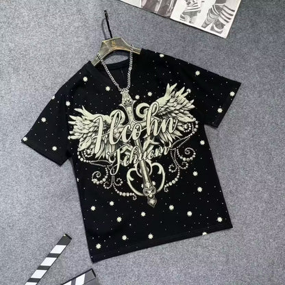 Fashion Crystal-Waterfall Wing T-Shirts