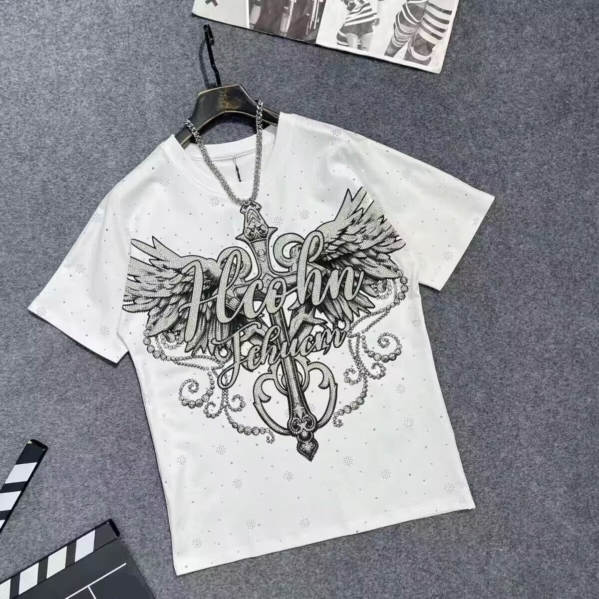 Fashion Crystal-Waterfall Wing T-Shirts