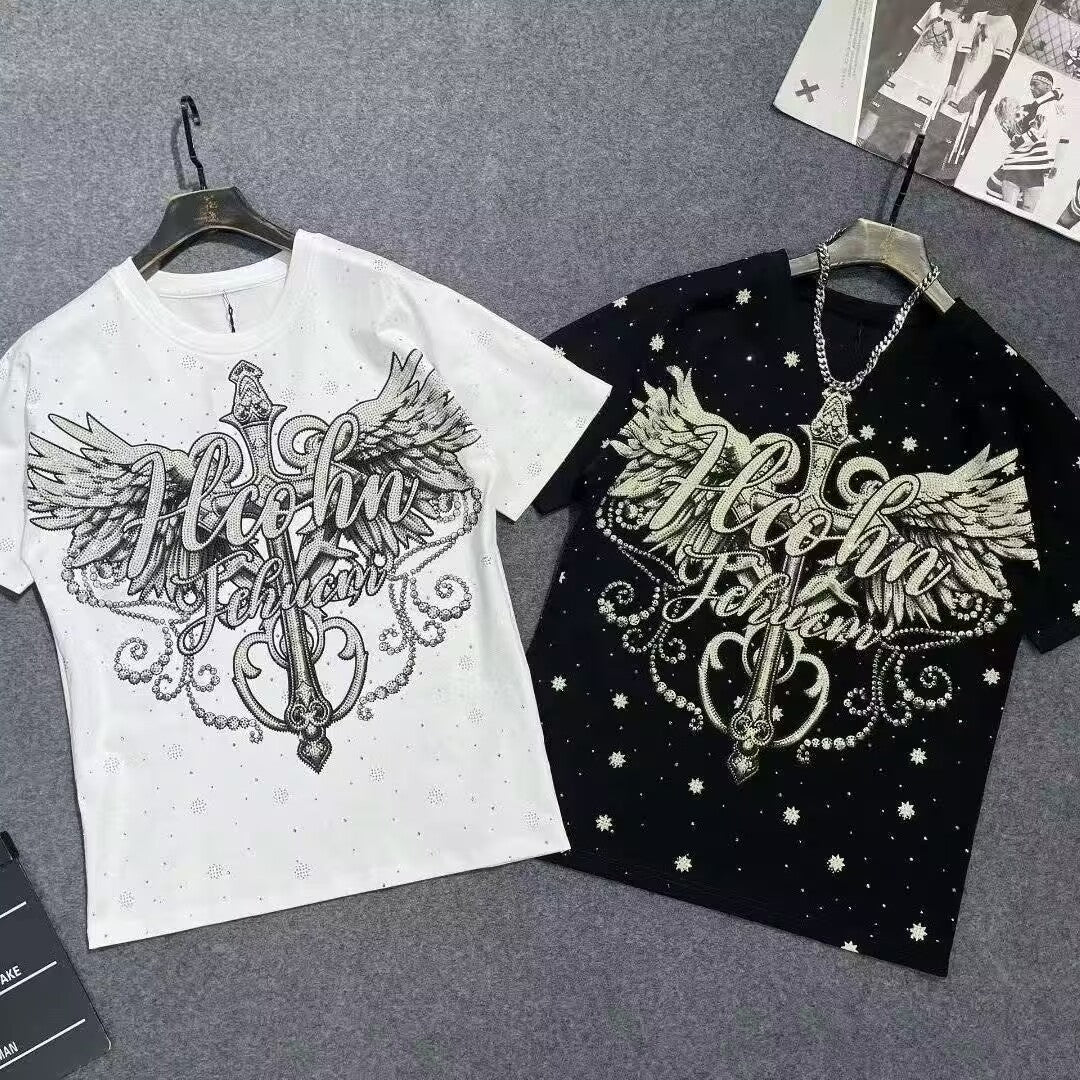 Fashion Crystal-Waterfall Wing T-Shirts