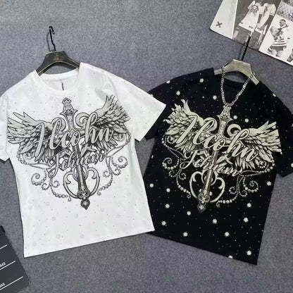 Fashion Crystal-Waterfall Wing T-Shirts
