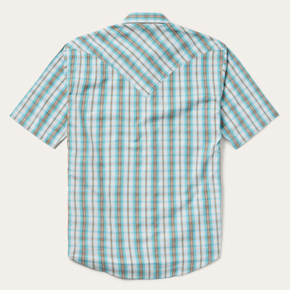 Moss Plaid Short-Sleeve Western Shirt