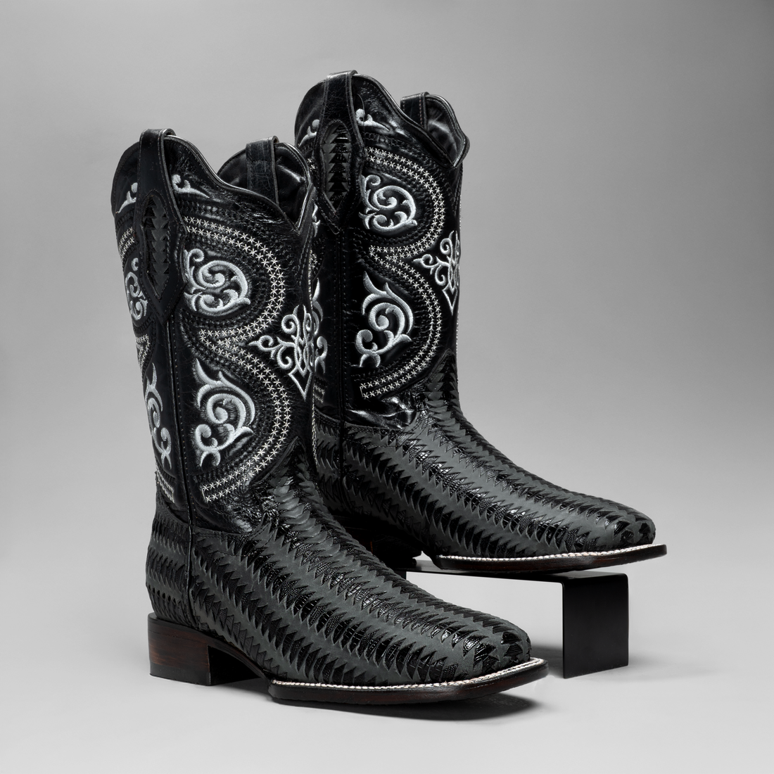 Mystical Texture Braided Cowboy Boots - Square Toe