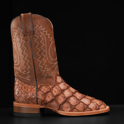 AUTHENTIC Brown Pirarucu Boots – Square Toe