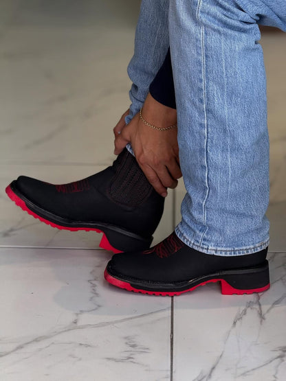 New Black Nobuck Leather Botin - 3D Sole Composite Toe