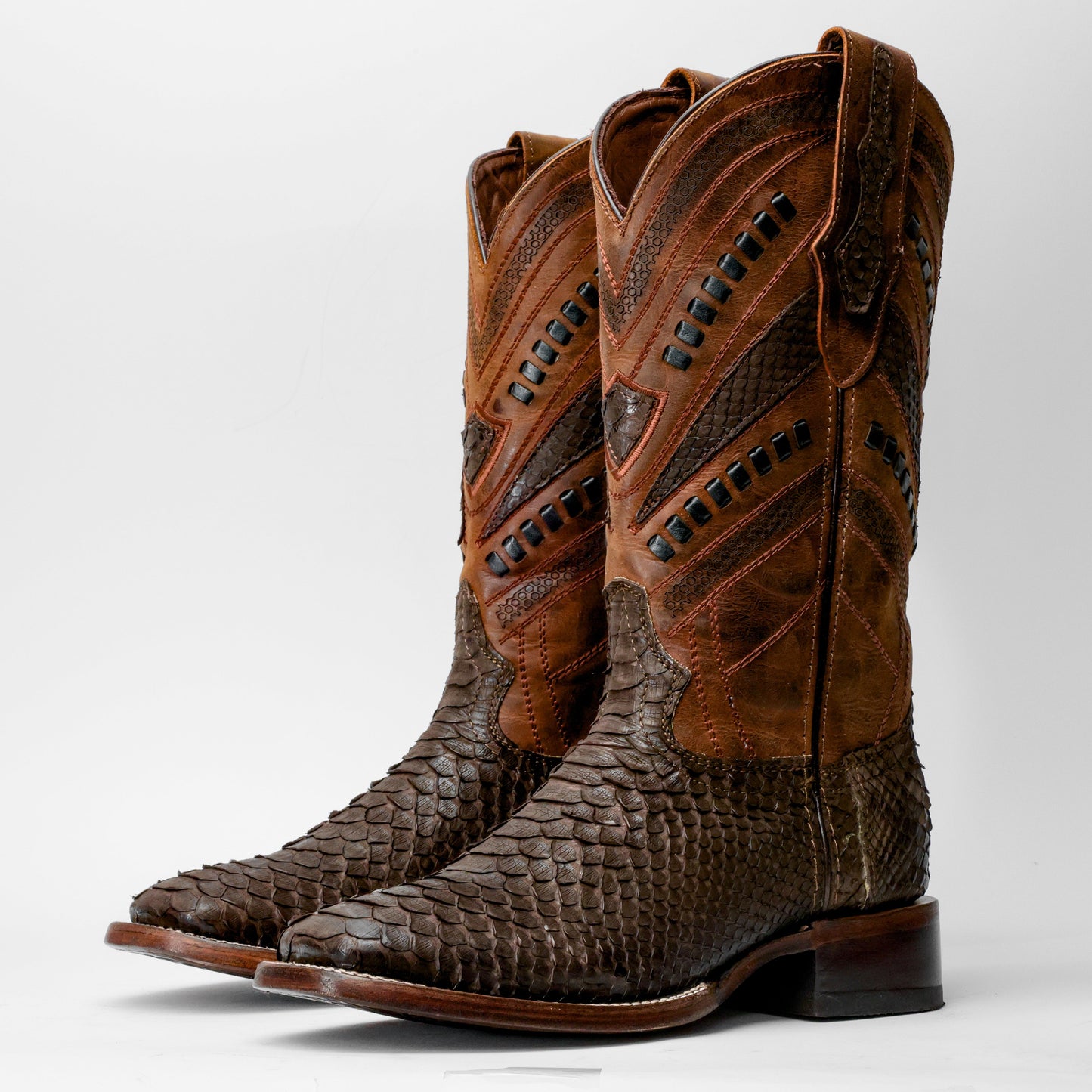 Genuine Python Boots - Square Toe