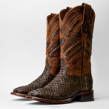 Genuine Python Boots - Square Toe