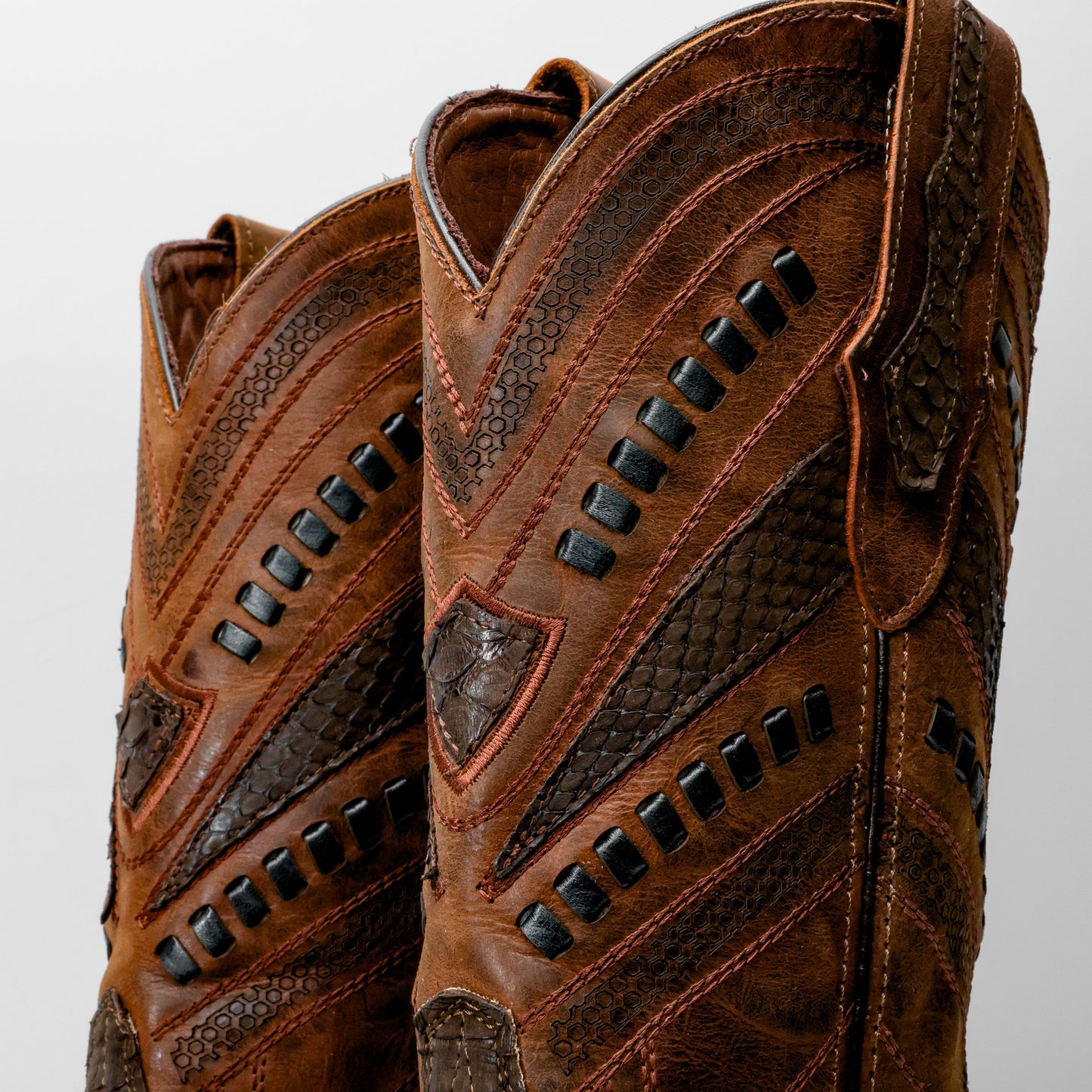 Genuine Python Boots - Square Toe