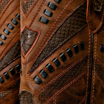 Genuine Python Boots - Square Toe