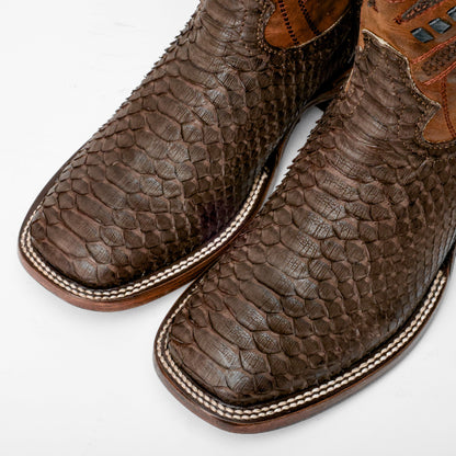 Genuine Python Boots - Square Toe