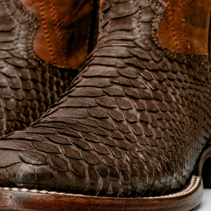 Genuine Python Boots - Square Toe