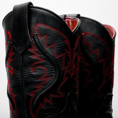 NEW Black Caiman Neck Leather Boots - 3D Sole Composite Toe