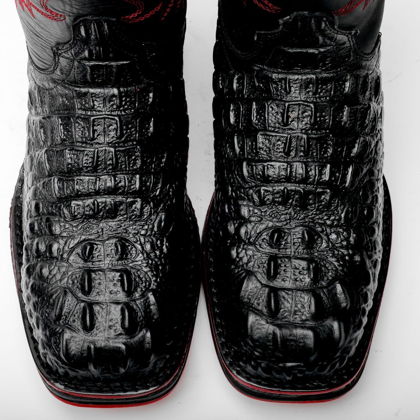 NEW Black Caiman Neck Leather Boots - 3D Sole Composite Toe