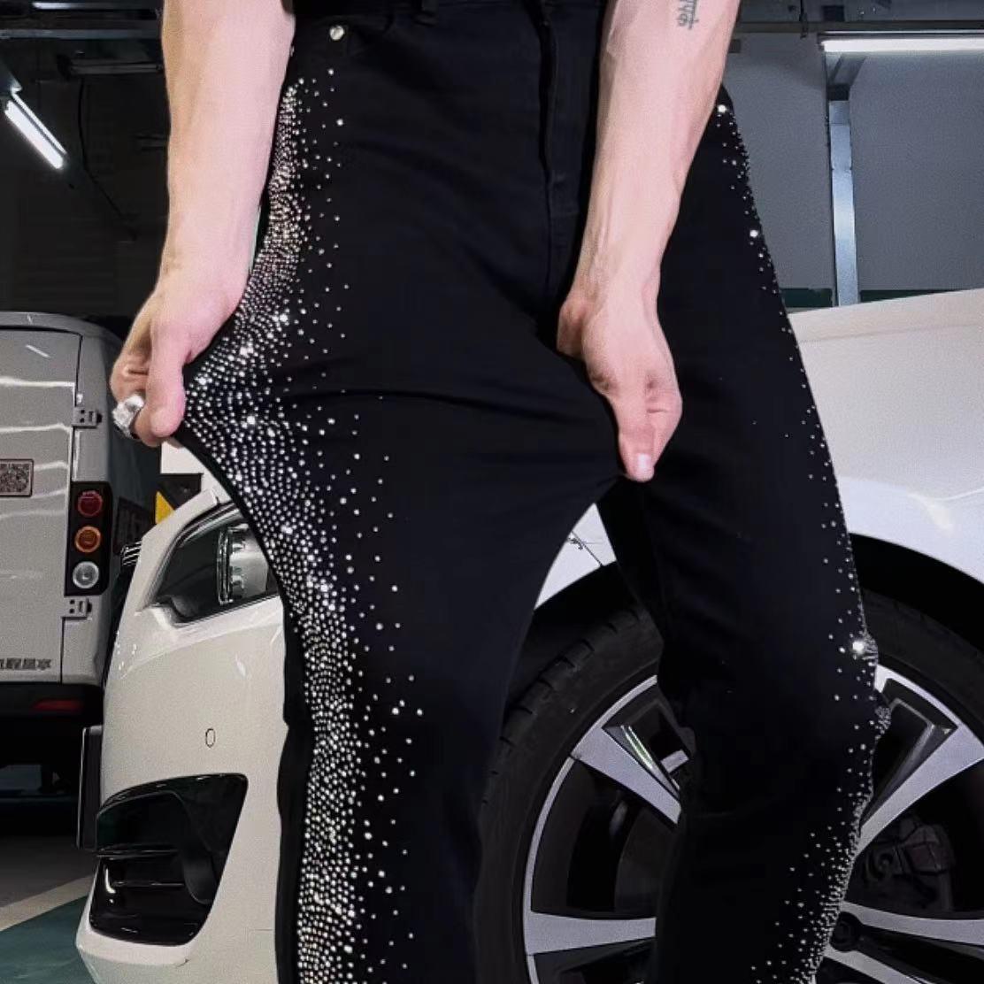 Iron-on Stretch Slim Fit Pants