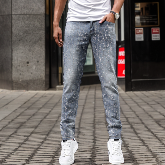Iron Rhinestone Jeans
