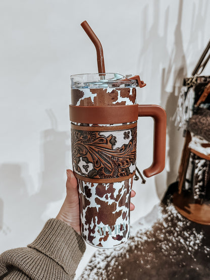Wide Wyoming Cow Tumbler
