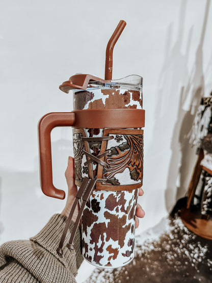 Wide Wyoming Cow Tumbler