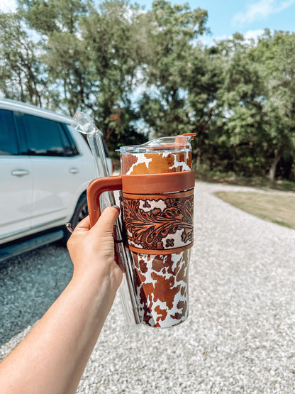 Wide Wyoming Cow Tumbler