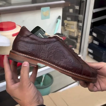 Carved Men's Leather Shoes