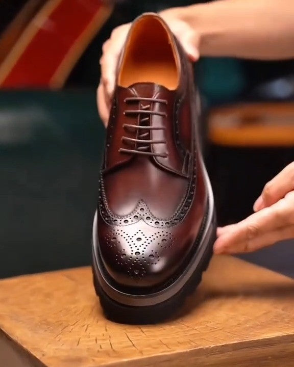 Cowhide Derby Shoes For Men