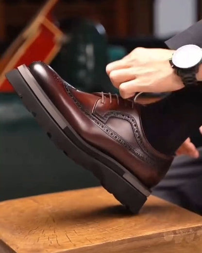 Cowhide Derby Shoes For Men