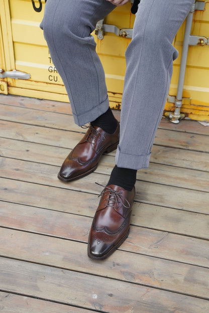 Men's Brown Brogue Derby Shoes