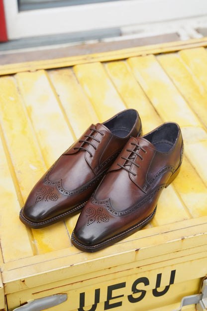 Men's Brown Brogue Derby Shoes