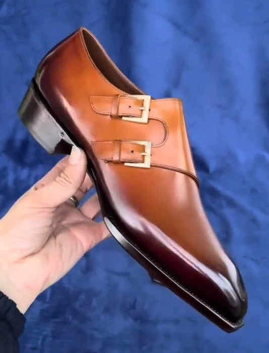 Italian Calf Skin Monk Shoes
