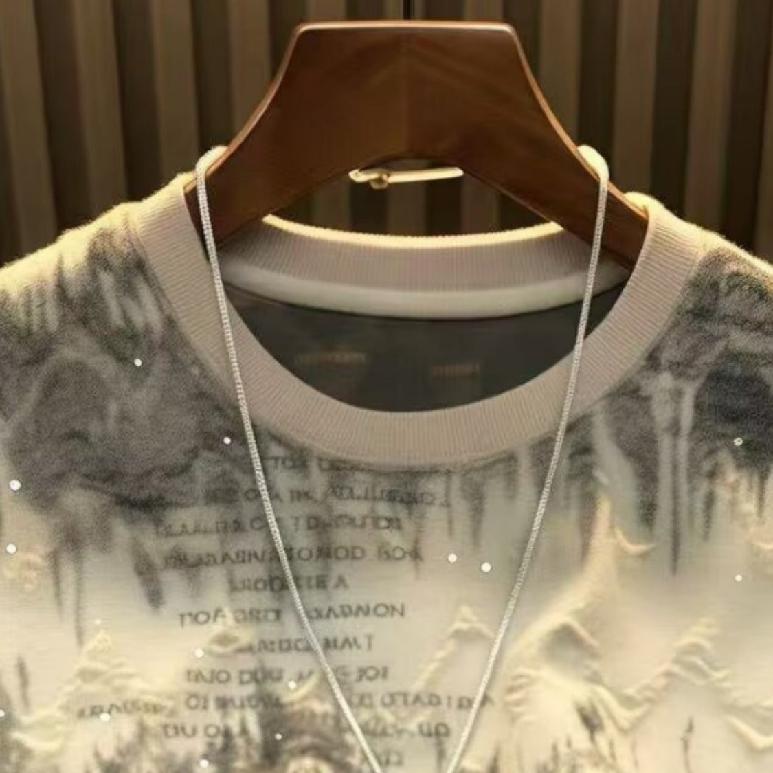 Luxury Starry Ripped Letter Short-Sleeve Top