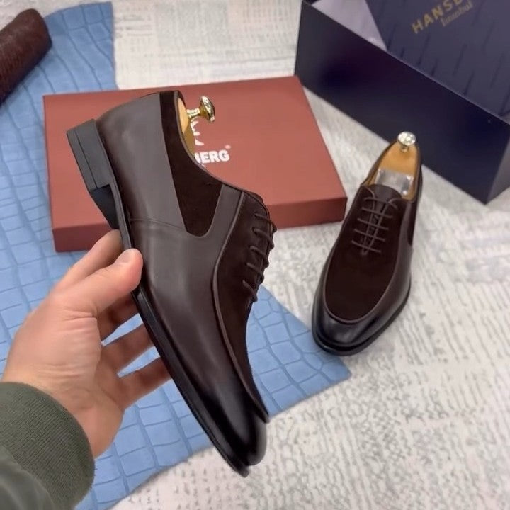 Coffee Suede Leather Dress Shoes