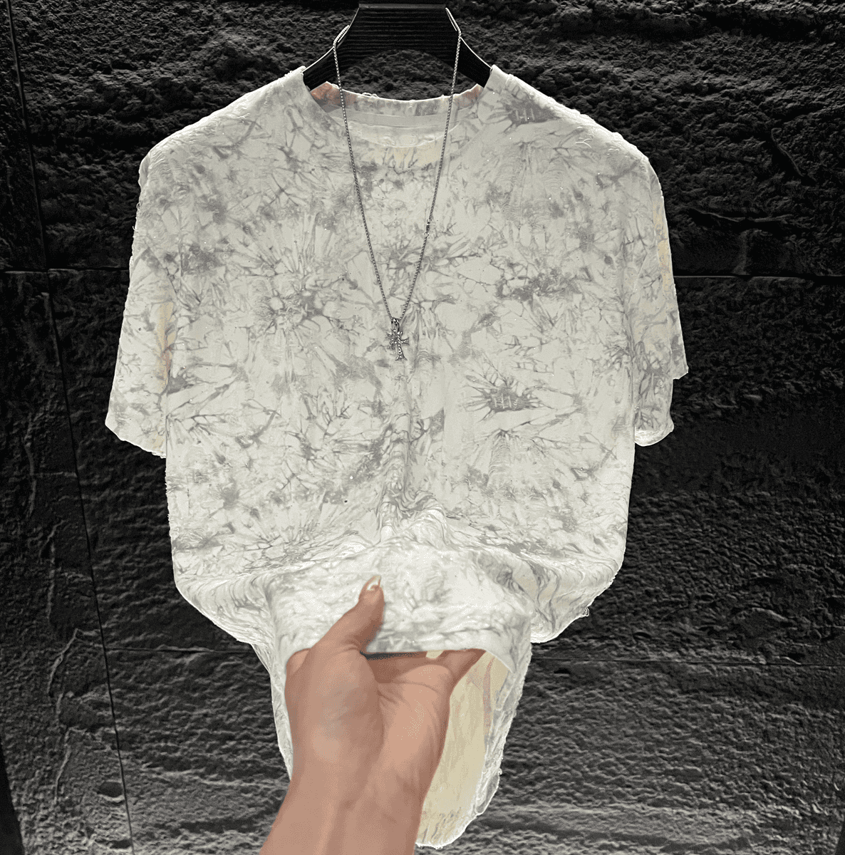 Trendy Rhinestone Ripped Short-Sleeved Top