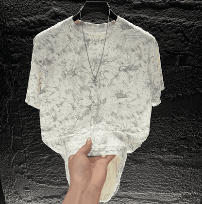 Trendy Rhinestone Ripped Short-Sleeved Top