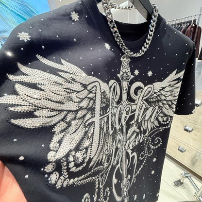 Fashion Crystal-Waterfall Wing T-Shirts