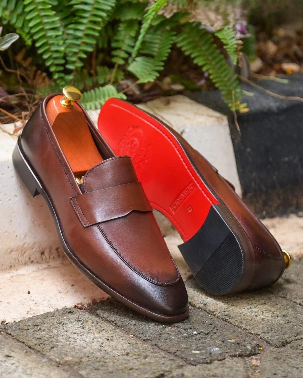 Men's Black Leather Sole Loafers