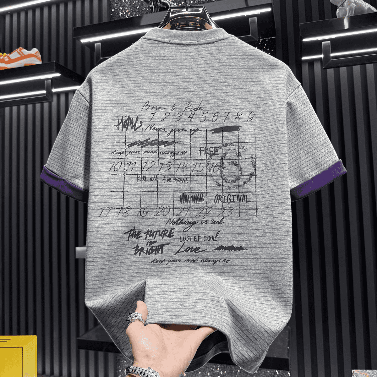 New Fashion Rhinestone Letter Print T-Shirt