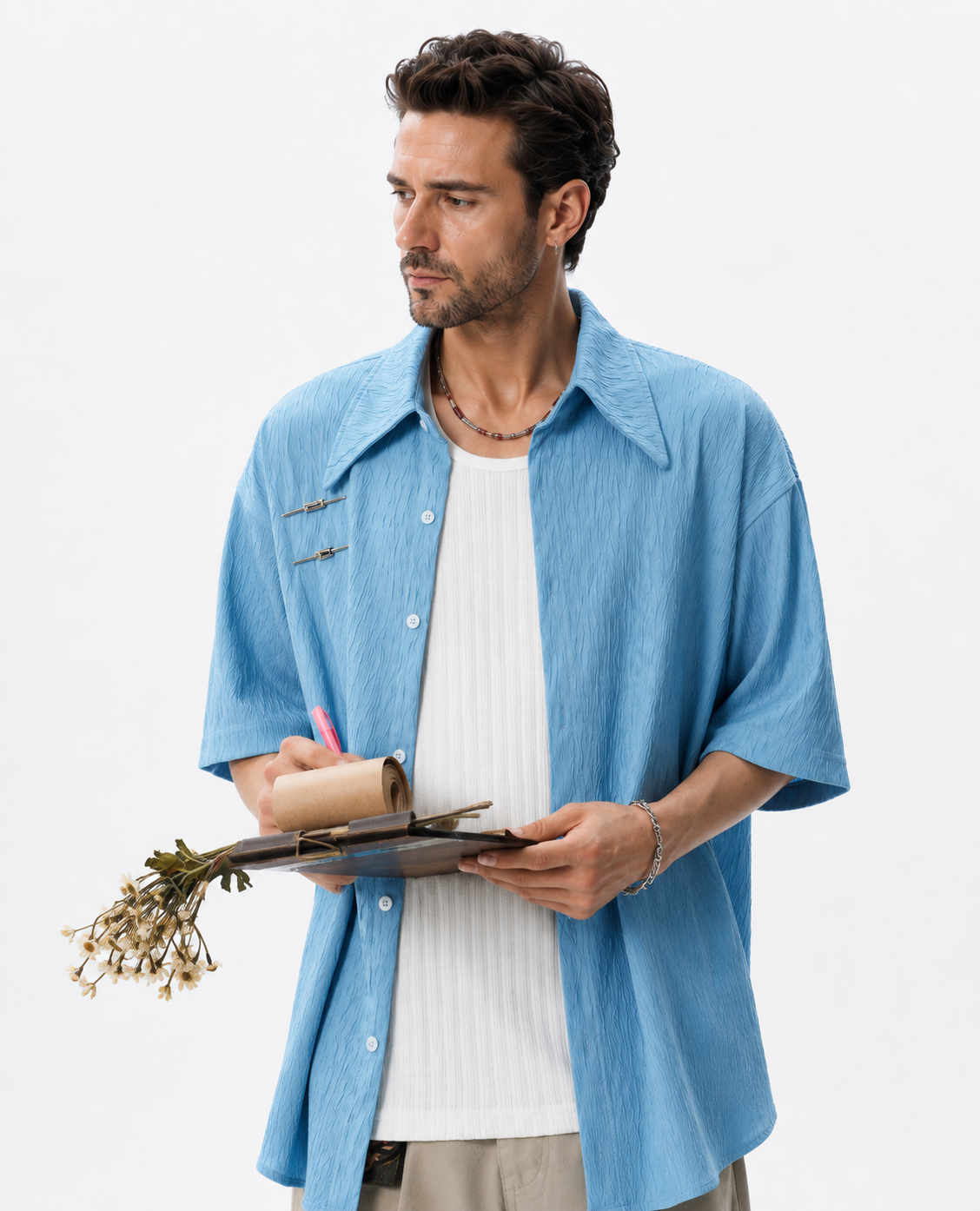 Fashion Premium Textured Loose Shirt