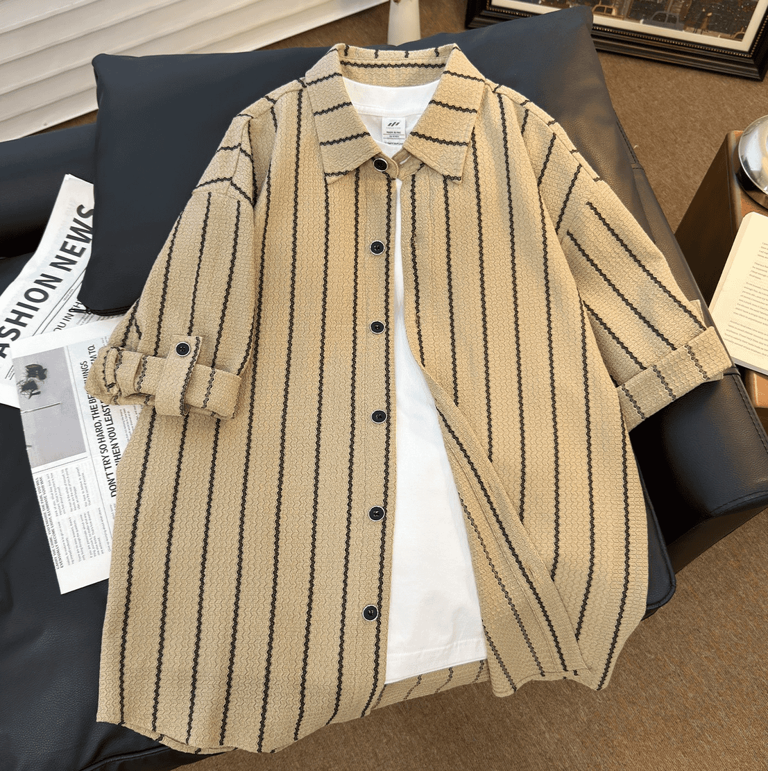 Trendy Breathable Casual Striped Shirt