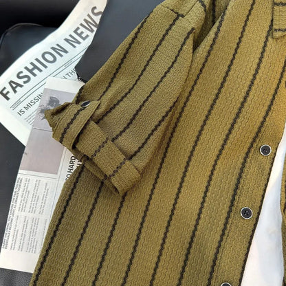 Trendy Breathable Casual Striped Shirt