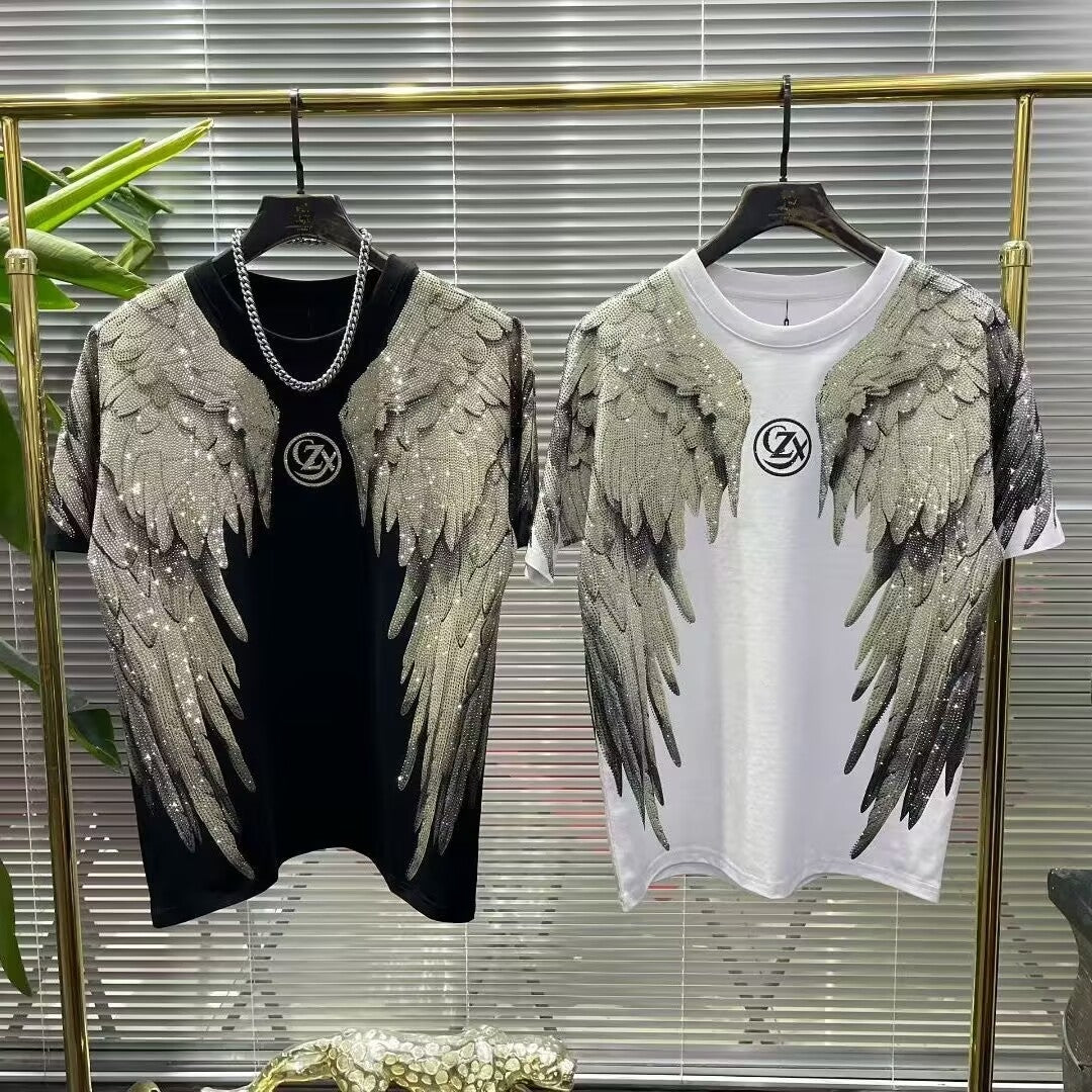 Fashion Crystal-Waterfall Angel Wings T-Shirts